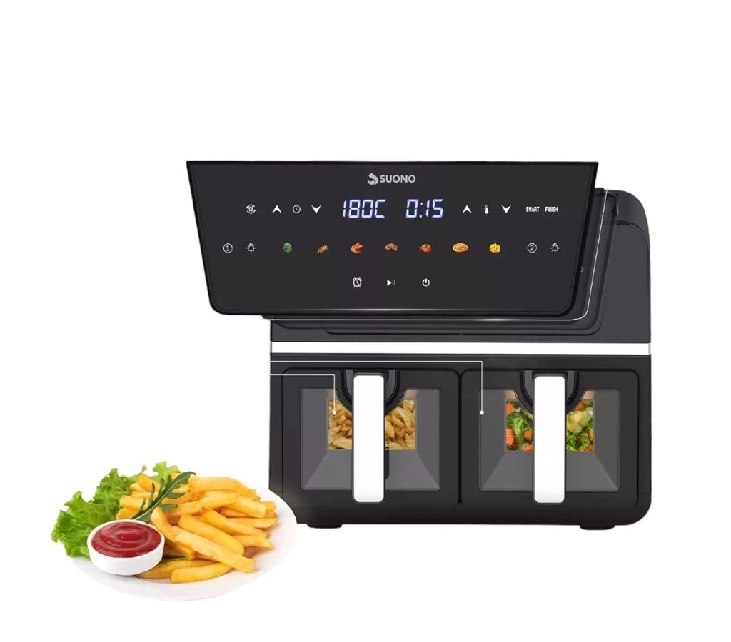 FREIDORA DE AIRE SUONO HOG0199 DOBLE DIGITAL 9L
