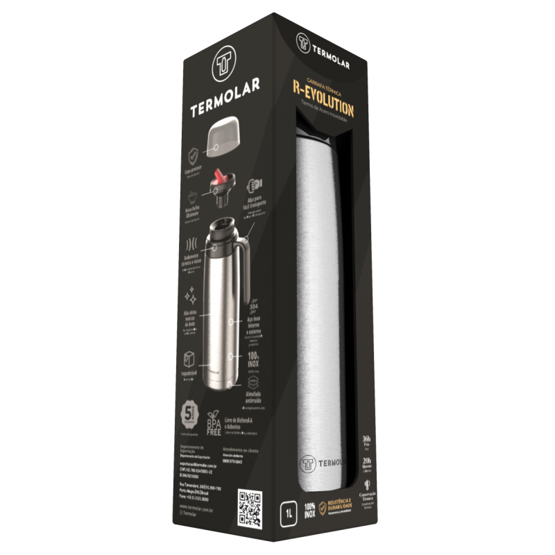 TERMO TERMOLAR 56581 REVOLUTION 1 LT. LISO AC. INOX.