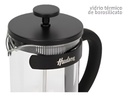 Cafetera Hudson Fr08 Vidrio Y Ac Inox C/embolo 800ml Negra
