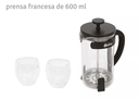 SET CAFETERA DE EMBOLO HUDSON CMSET80 C/2 VASOS TERMICOS NEGRA