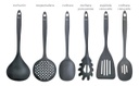 Set De Siete Utensilios Hudson Ut48g Nylon Gris Osc C/holder