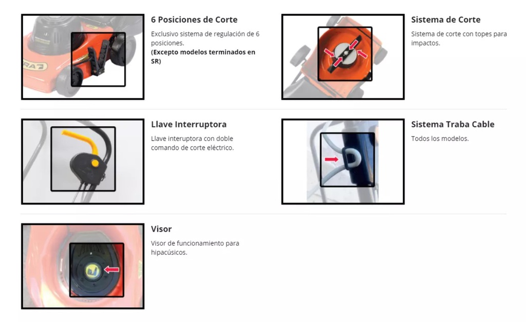 CORTADORA DE CESPED DIBRA R45E ELECTRICA 6 POS. C/CANASTO