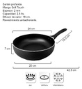 SARTEN HUDSON GHW1132SF DE ALUMINIO C/ANTIADHERENTE PROFUNDA 24CM NEGRA