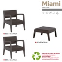SET MUEBLE MIAMI TETE A TETE SHAF BER55450 GRAFITO (2 SILLAS + 1 MESA)