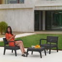Set Mueble Miami Shaf Ber55450 Grafito (2 Sillas + 1 Mesa)