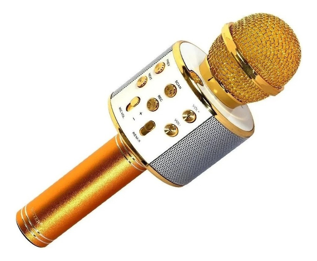 MICROFONO SUONO AYV0034 KARAOKE BLUETOOTH PARLANTE AMARILLO
