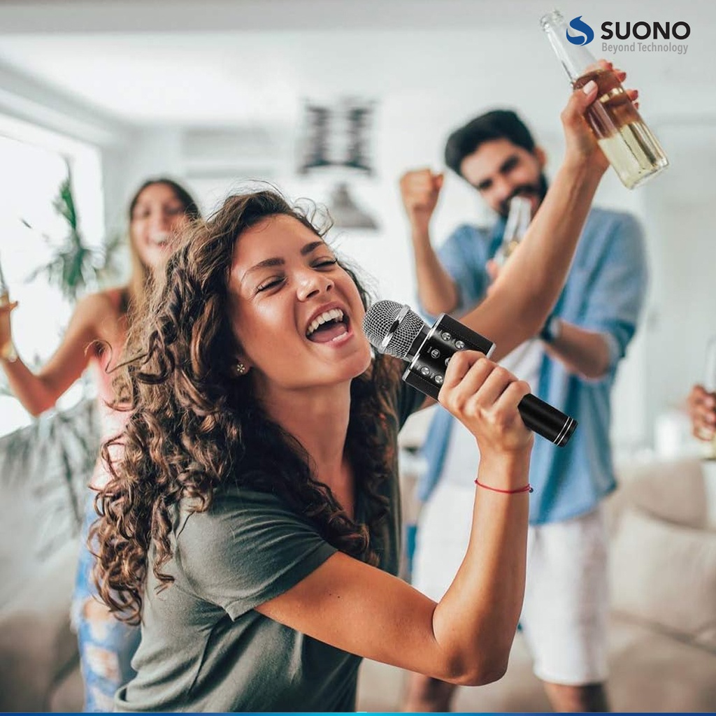 Microfono Suono Ayv0034 Karaoke Bluetooth Parlante Amarillo