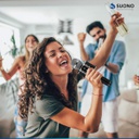 Microfono Suono Ayv0034 Karaoke Bluetooth Parlante Amarillo