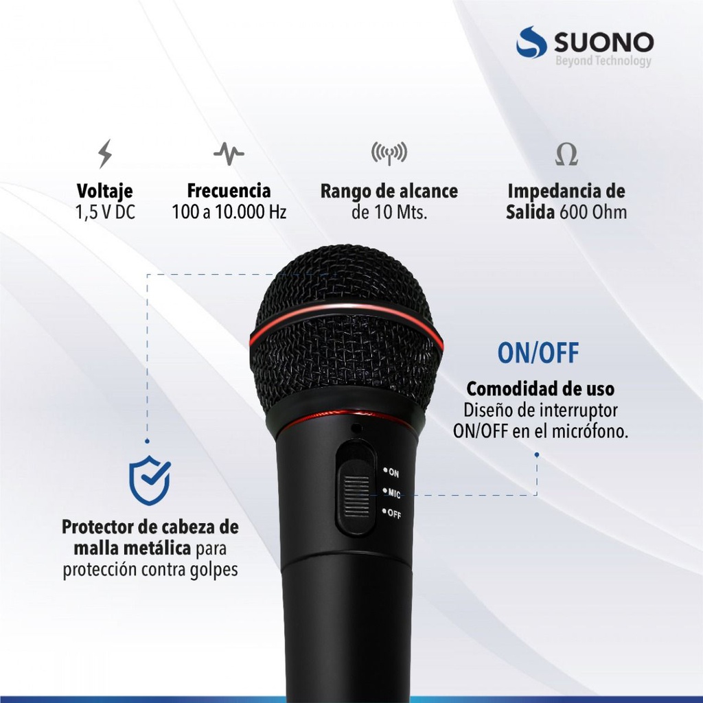 MICROFONO SUONO AYV0037 INALAMBRICO PROFESIONAL