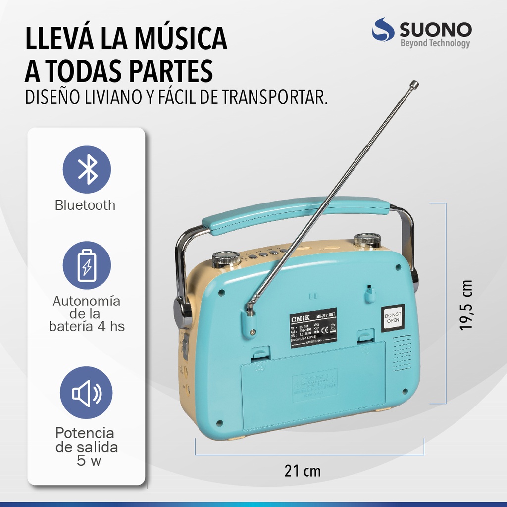 RADIO AM/FM SUONO AYV0253 RETRO ROSA