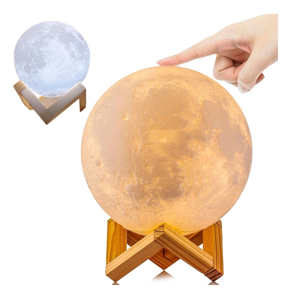 Lampara Velador Luna Suono 9  Colores 3d Con Control Remoto