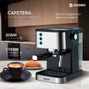 CAFETERA ESPRESSO SUONO HOG0155 1.5L 20 BAR ACERO