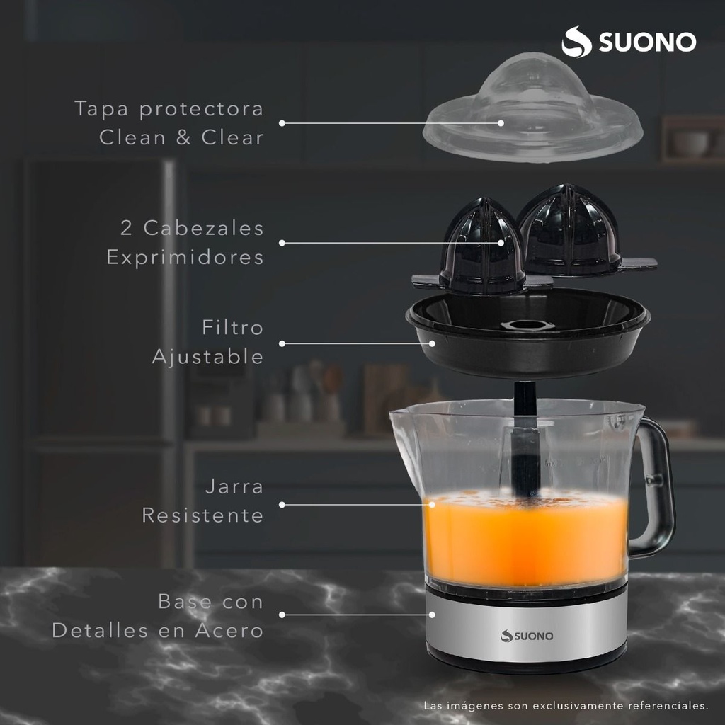 EXPRIMIDOR ELECTRICO SUONO HOG0160 0.7L 40W ACERO INOX