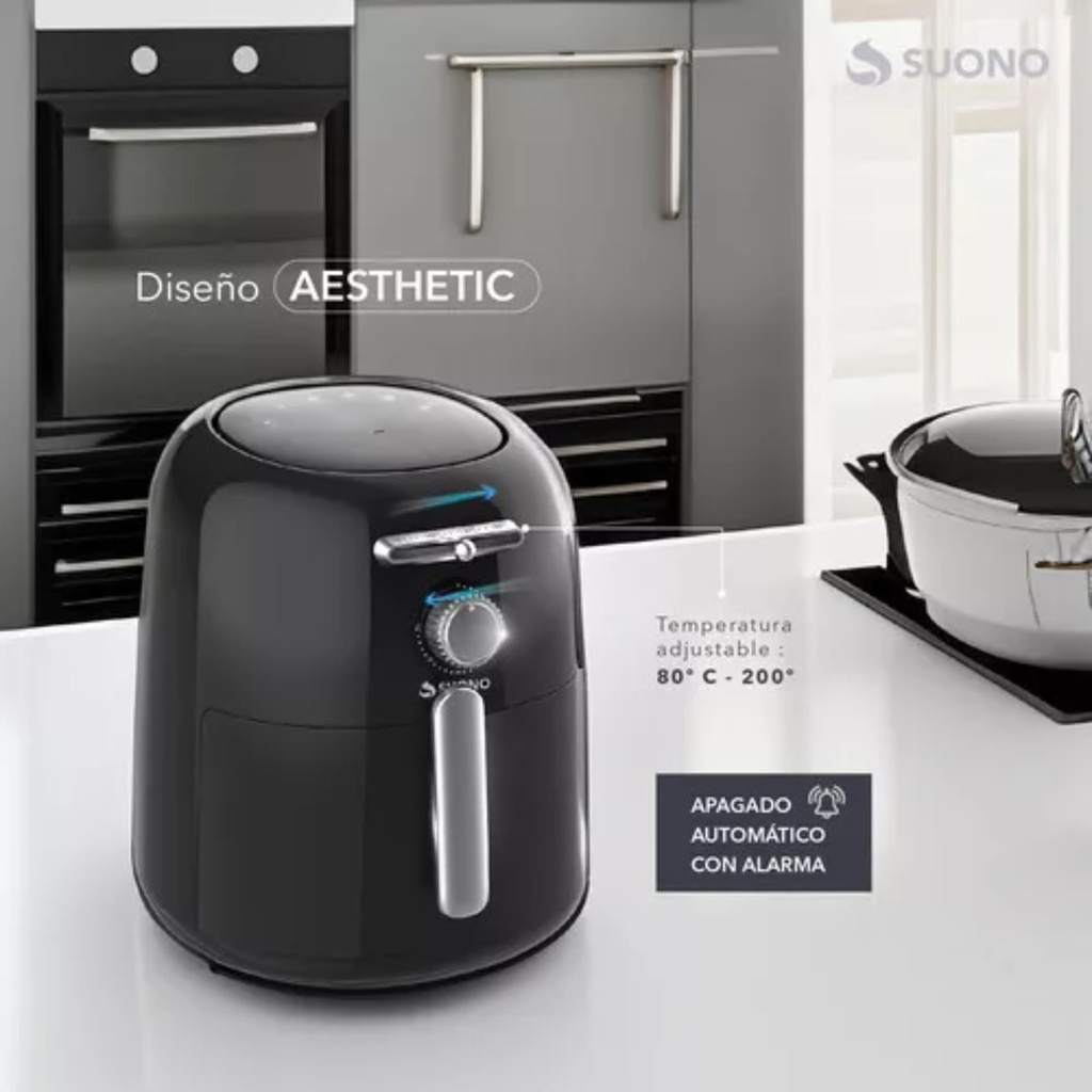 Freidora De Aire Suono Air Fryer Mecánico 3.2 L 1450w Negro