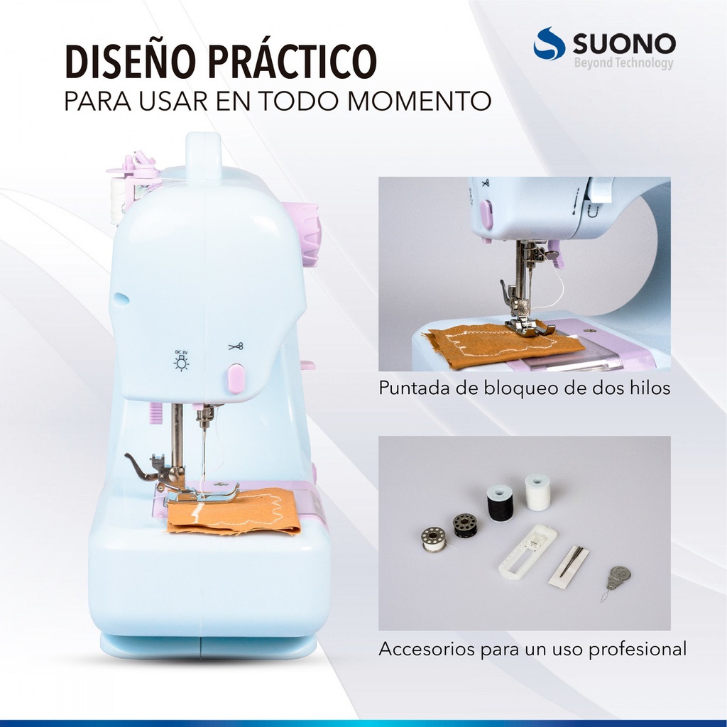 Maquina De Coser Multifuncional Suono Sm-505l  Blanco