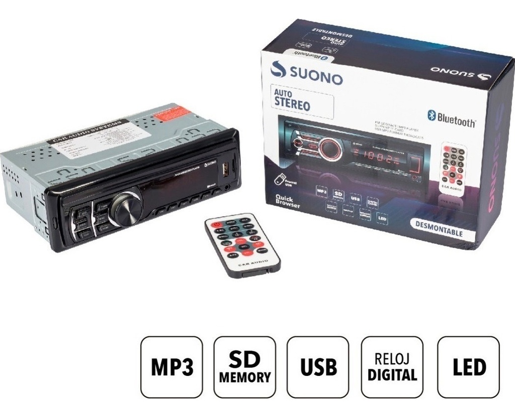Autoestereo Suono Inf0002 Bluetooth Mp3 Usb