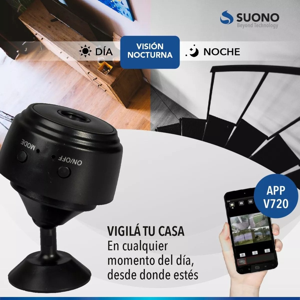 Camara Suono Mini Espia Ayv0214 Wifi Negra