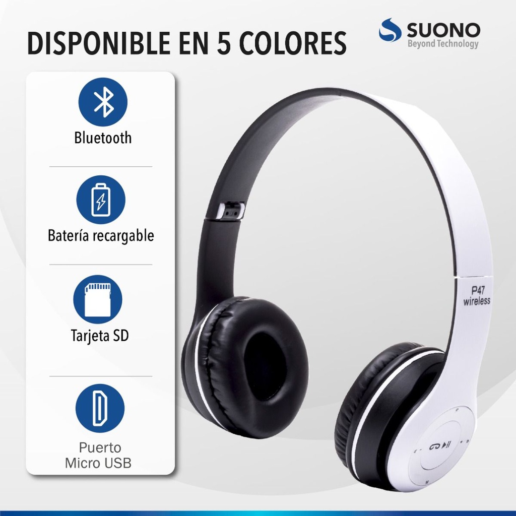 AURICULAR SUONO BT P47 AZUL INALAMBRICO