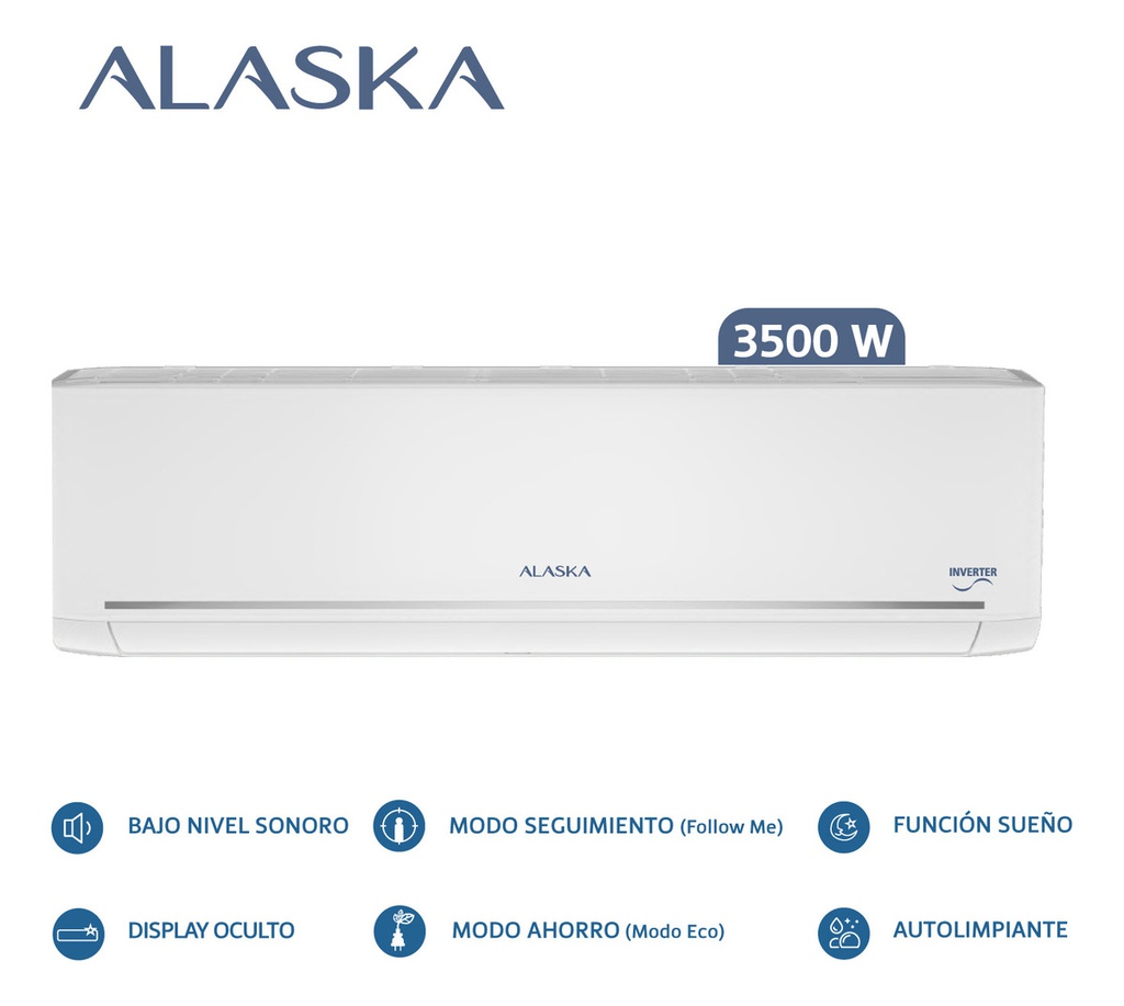 AIRE ACONDICIONADO INVERTER ALASKA ASI35WCGT 3500W
