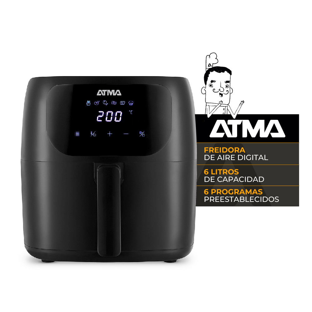 FREIDORA DE AIRE ATMA FR60ARBP 6.5L NEGRA