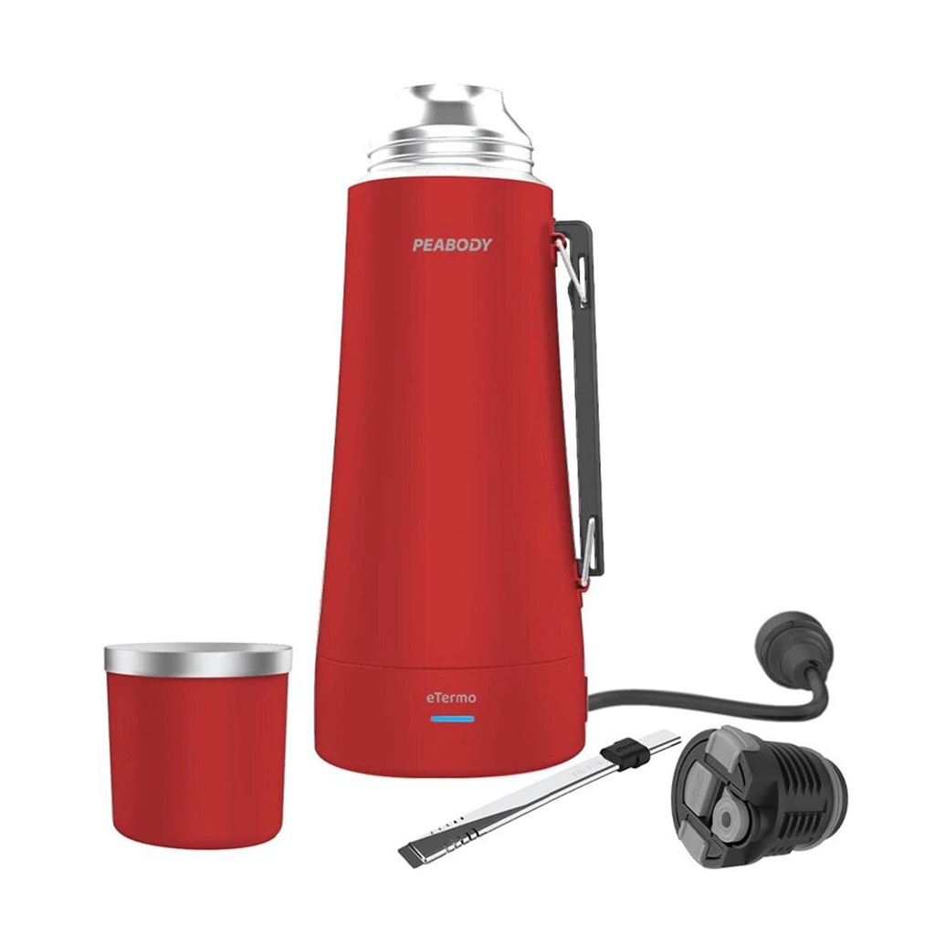 TERMO ELECTRICO PEABODY PE-ET1001R 1LT. C/BOMBILLA INTEGRADA ROJO