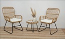 SET MUEBLE HANNA TRIBECA KD62/BE COLOR BEIGE (2 SILLONES + 1 MESA)