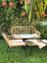 SET MUEBLE MAUI TRIBECA KD31/BE COLOR BEIGE (2 Sillones individuales + 1 Sillón doble + Mesa)