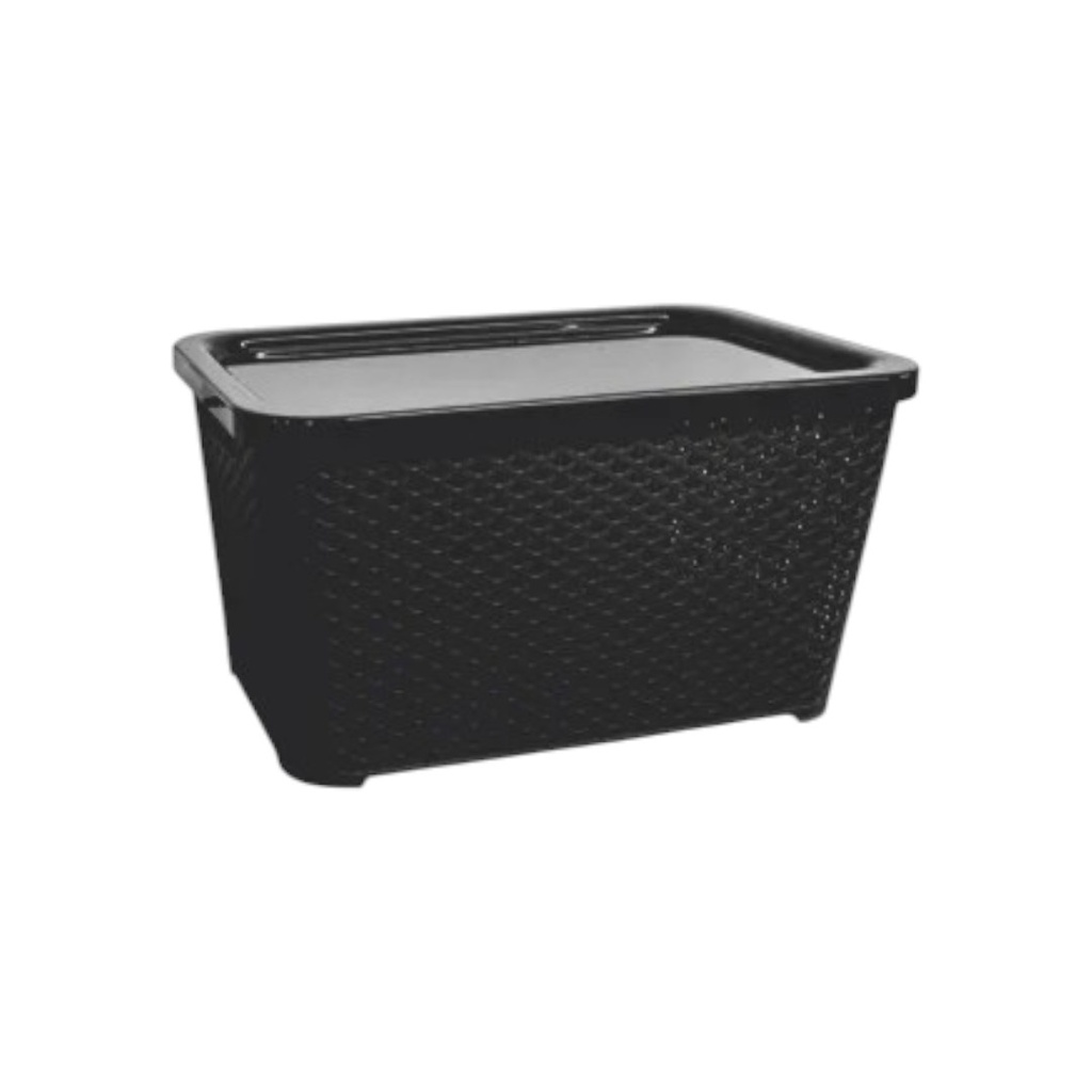 CESTO RATAN DEL PLASTIC COD. 956 RECTANGULAR C/TAPA