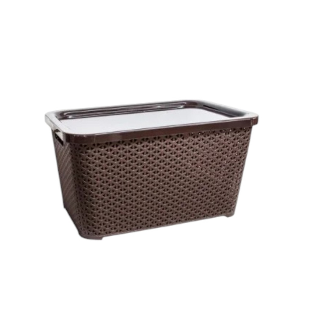 CESTO RATAN DEL PLASTIC COD. 956 RECTANGULAR C/TAPA