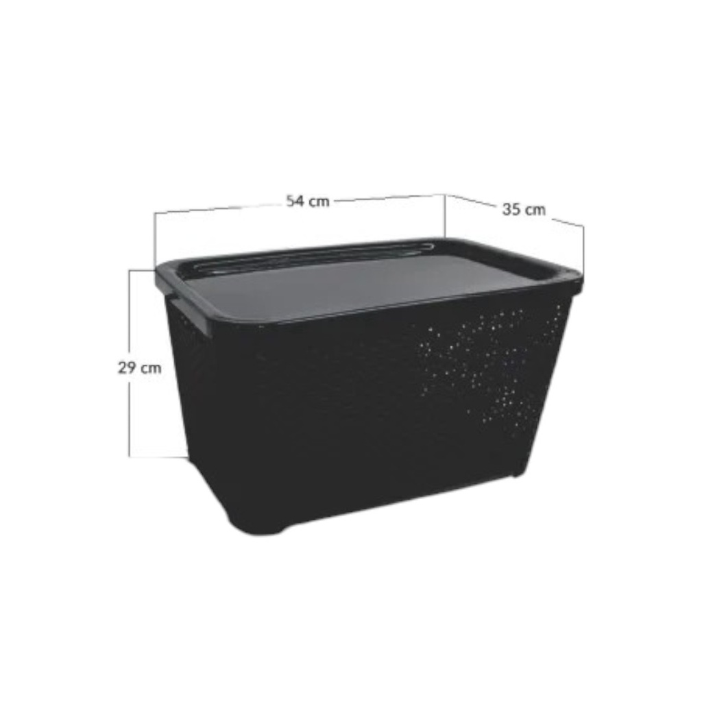 CESTO RATAN DEL PLASTIC COD. 956 RECTANGULAR C/TAPA