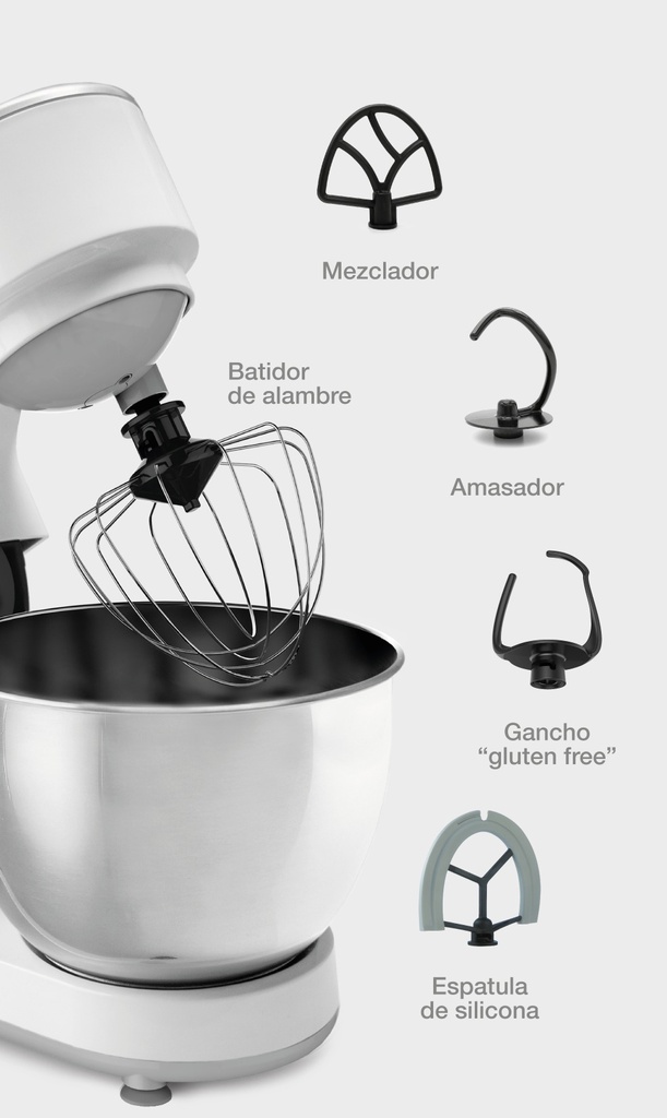 BATIDORA DE MESA PEABODY PE BM102S 1000W GRIS