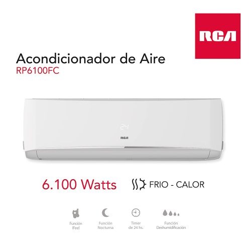 AIRE ACONDICIONADO SPLIT RCA RP6100FC-F-SK 6100 W