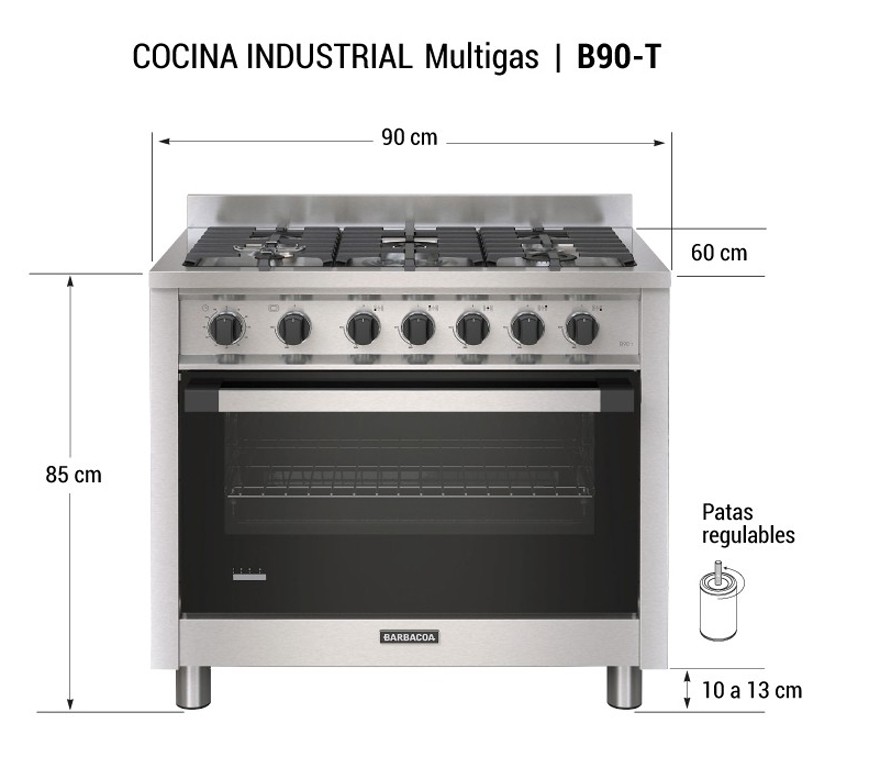 COCINA ORMAY BARBACOA B90 T ACERO INOXIDABLE