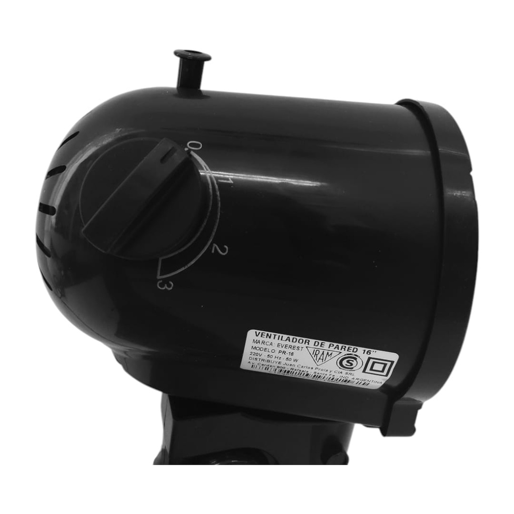 VENTILADOR DE PARED EVEREST PR-16 NEGRO