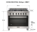 Cocina Ormay Barbacoa B90 T Acero Inoxidable Multigas