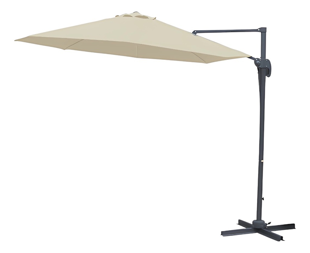Sombrilla Laury Gb1880 Lateral 3 Mt Poliéster Beige C/base