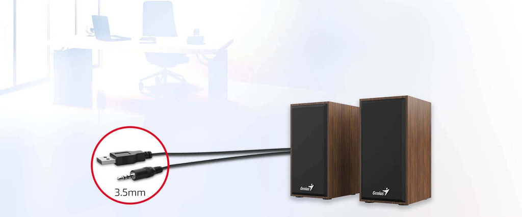 PARLANTE GENIUS SP-HF180 USB 6W COLOR WOODEN