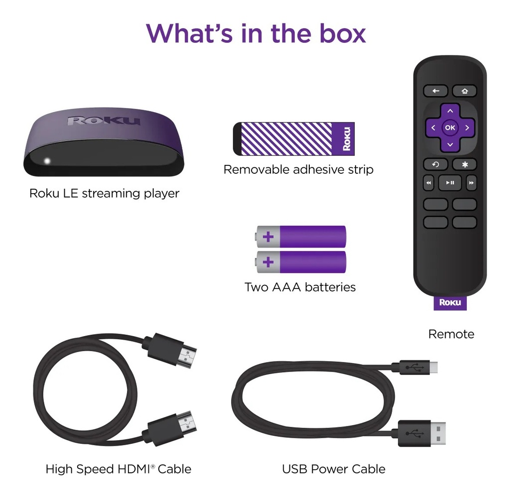 Conversor Smart Tv Roku Le 3930s4 Hdmi Negro Y Violeta