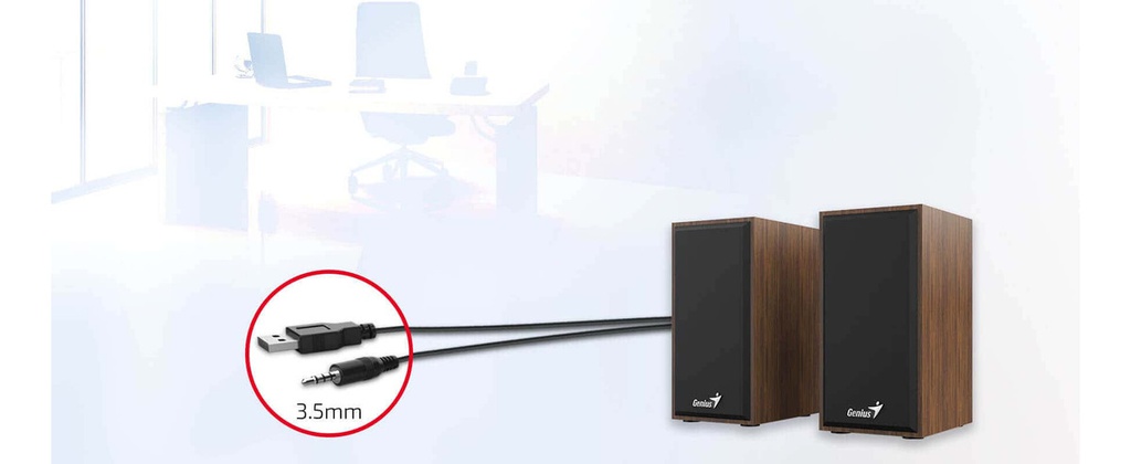Parlante Genius Sp-hf180 Usb 6w Color Wooden