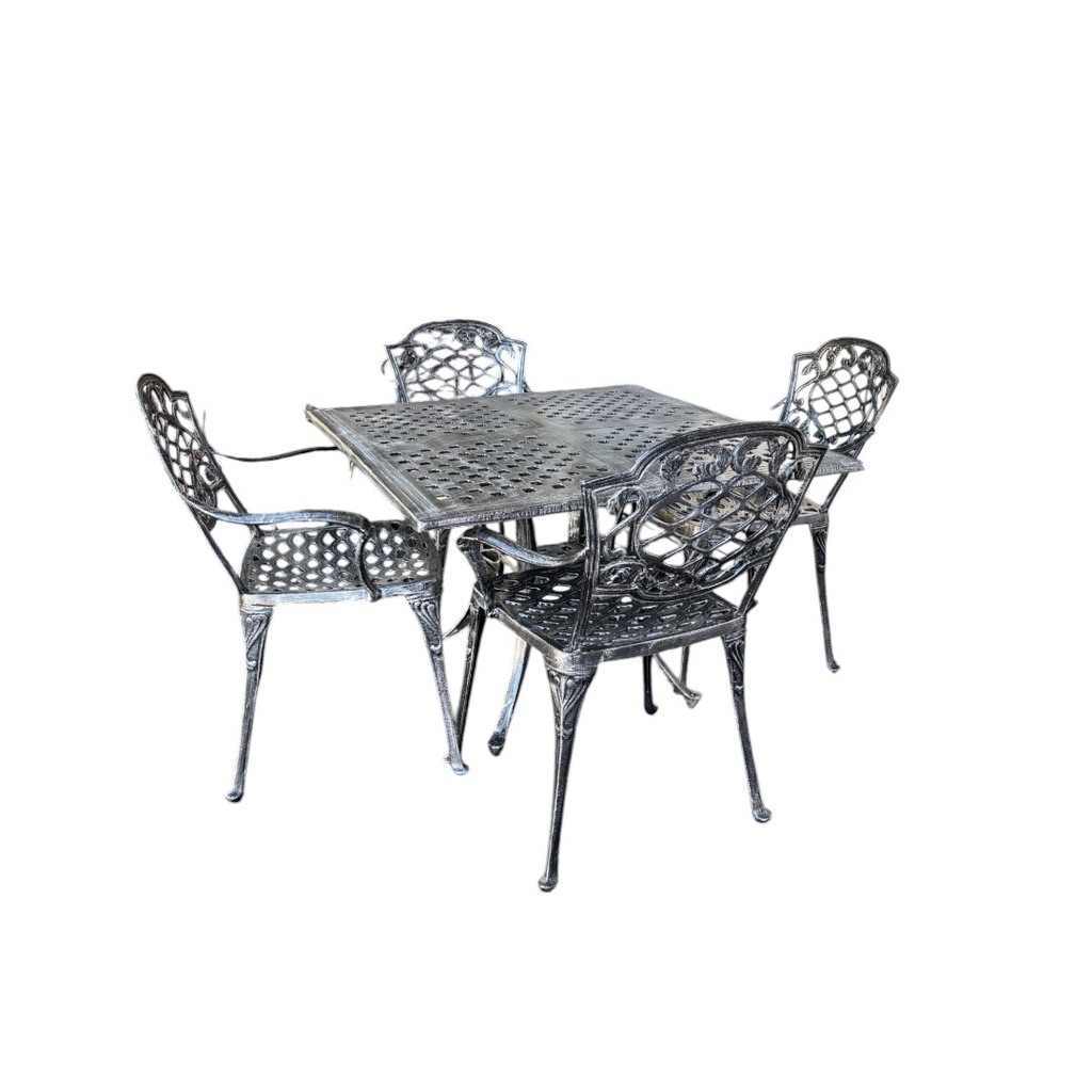 JUEGO JARDIN CHATEAU X4 SILLONES GRIS CUADRADO