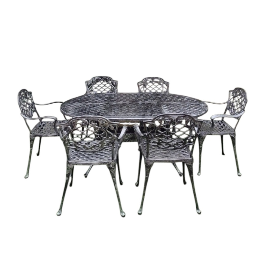 JUEGO DE JARDIN CHATEAUX X 6 GRIS OVAL