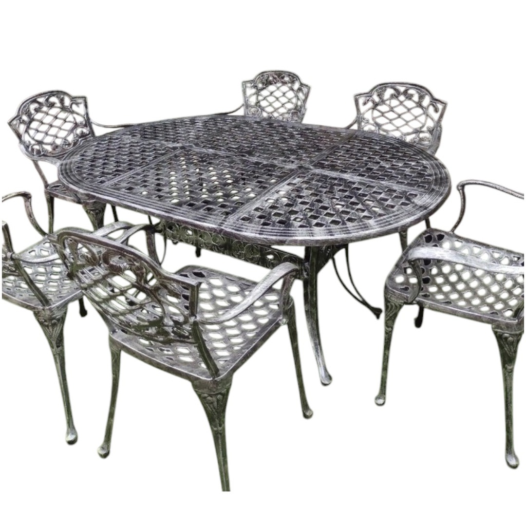 JUEGO DE JARDIN CHATEAUX X 6 GRIS OVAL