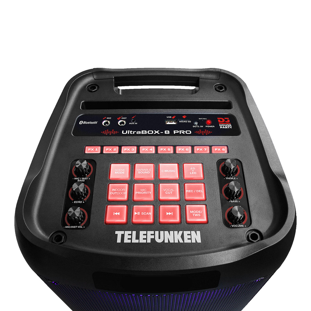 PARLANTE TELEFUNKEN ULTRABOX-8PRO AMPL. 2x8 PULG.