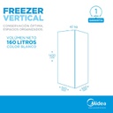 FREEZER VERTICAL MIDEA MJ6WAR1 BLANCO 160 LTS