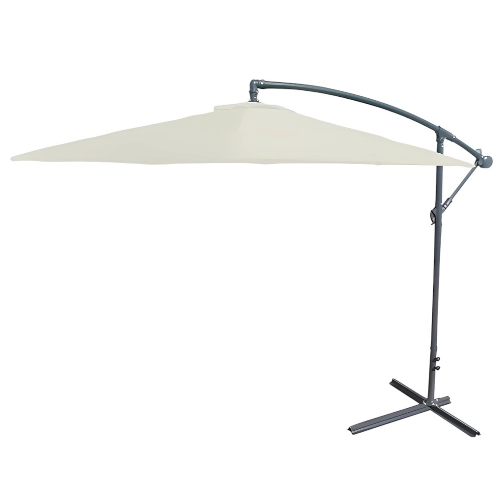 SOMBRILLA LAURY GB1880 LATERAL 3 MT CAÑO ACERO POLIÉSTER BEIGE C/BASE DE HIERRO