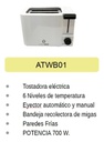 Tostadora Electrica Whitenblack Wbatwb01 6 Niveles