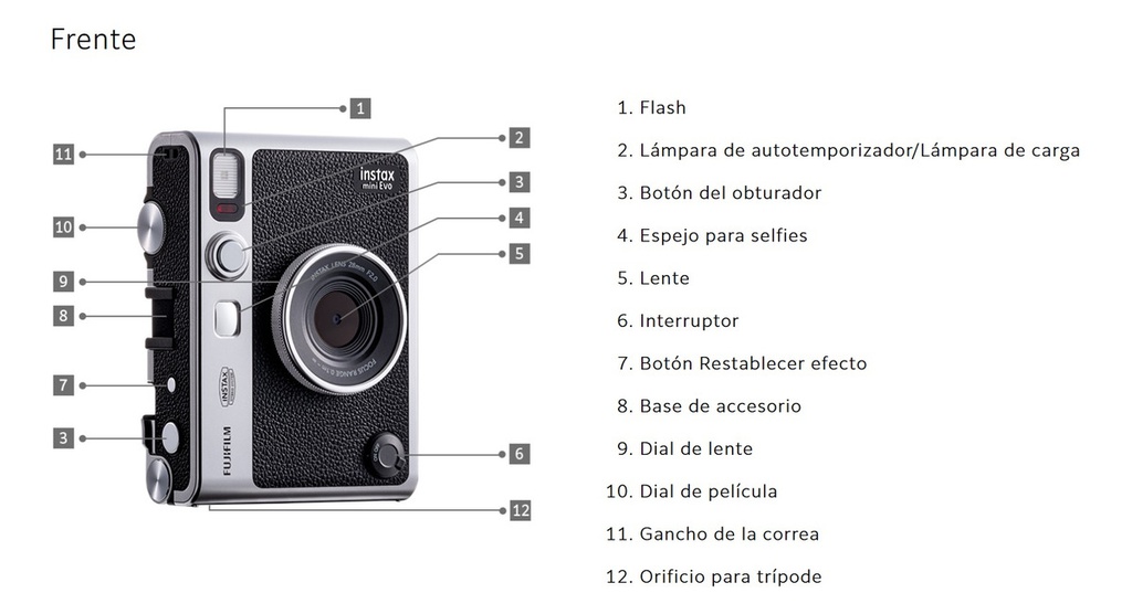 Cámara Fujifilm Instax Mini Evo Color Negro