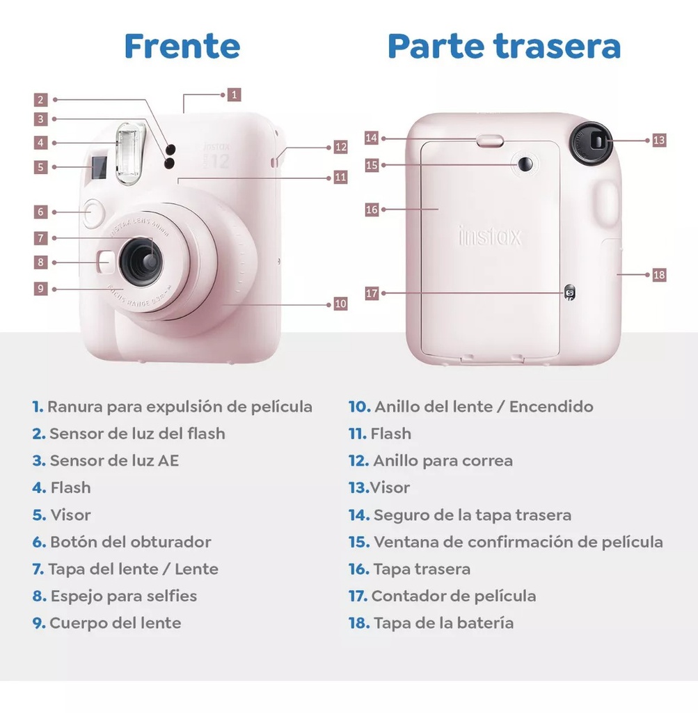 CAMARA FUJIFILM INSTAX MINI 12 ROSA