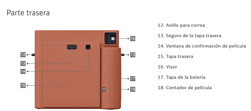 CAMARA FUJIFILM INSTAX  SQUARE SQ1 NARANJA