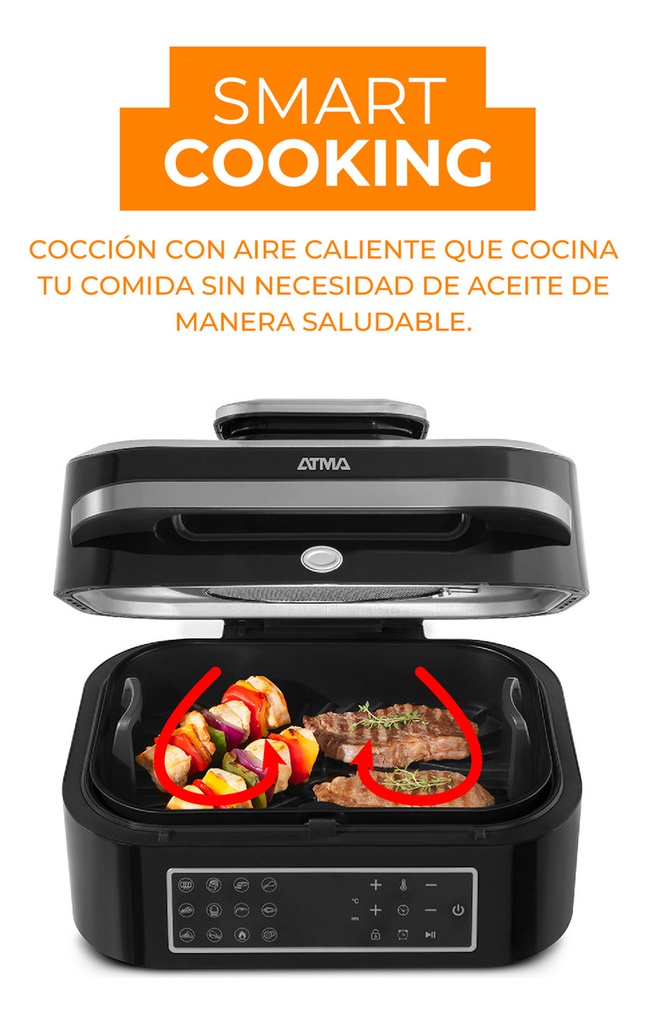 Freidora De Aire Y Grill Digital Atma Fr901dp 6.3 Litros